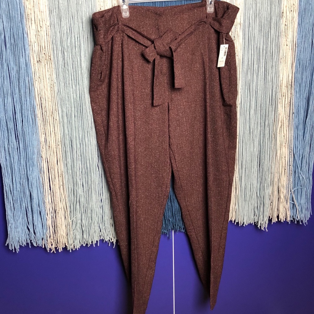 Wine Tie Waist Trousers